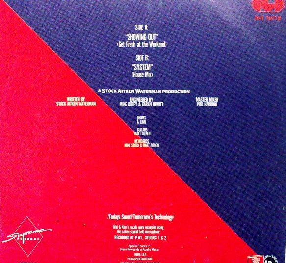 Mel & Kim – Showing Out (7", Italy - 1986)