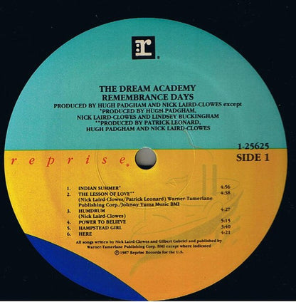 The Dream Academy – Remembrance Days (LP, Album, US - 1987)