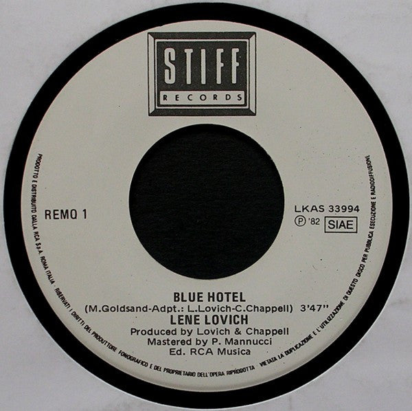 Lene Lovich – Blue Hotel (7", Italy - 1982)
