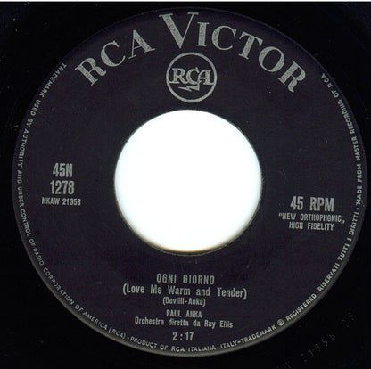 Paul Anka – Ogni Giorno (7", Italy - 1962)