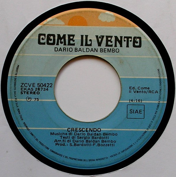 Dario Baldan Bembo – Crescendo / Gabbiani (7", Italy - 1975)