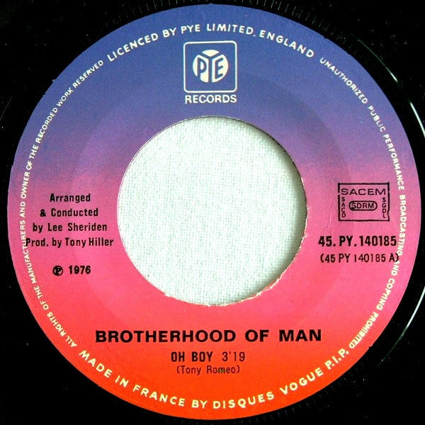 Brotherhood Of Man – Oh Boy / Closer Closer (7", France - 1977)