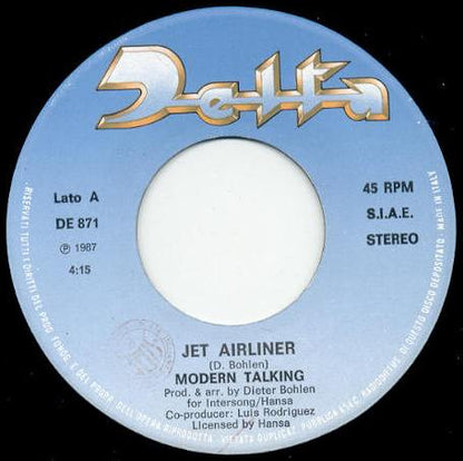 Modern Talking – Jet Airliner (7", Italy - 1987)