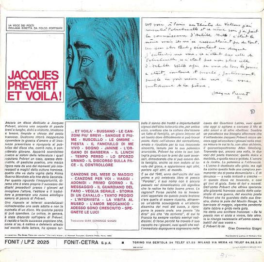 Jacques Prévert – ...Et Voilà! (LP, Italy - 1970)