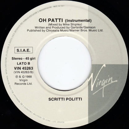 Scritti Politti, Miles Davis – Oh Patti (7", Italy - 1988)