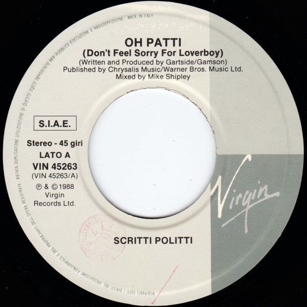 Scritti Politti, Miles Davis – Oh Patti (7", Italy - 1988)