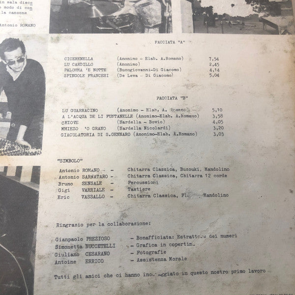 Antonio Romano (2), Simbolo (2) – Cicerenella ('A Bonafficiata) (LP, Italy - 1977)