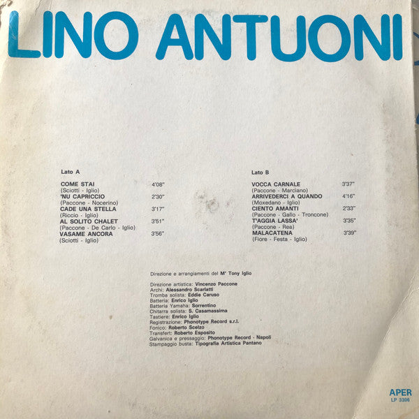 Lino Antuoni – Lino Antuoni (LP, Album, Italy - 1989)