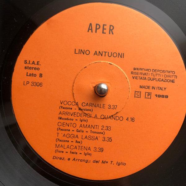 Lino Antuoni – Lino Antuoni (LP, Album, Italy - 1989)