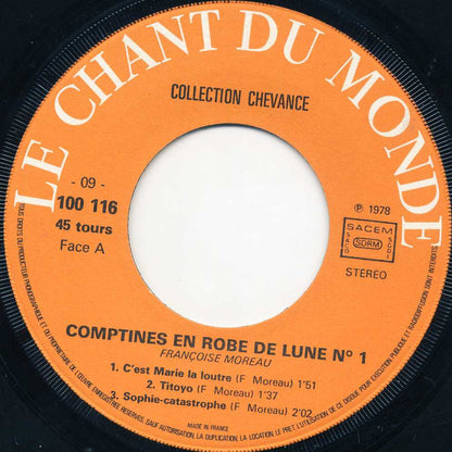 Françoise Moreau – Comptines En Robe De Lune N°1 (7", Reissue, France - 1978)
