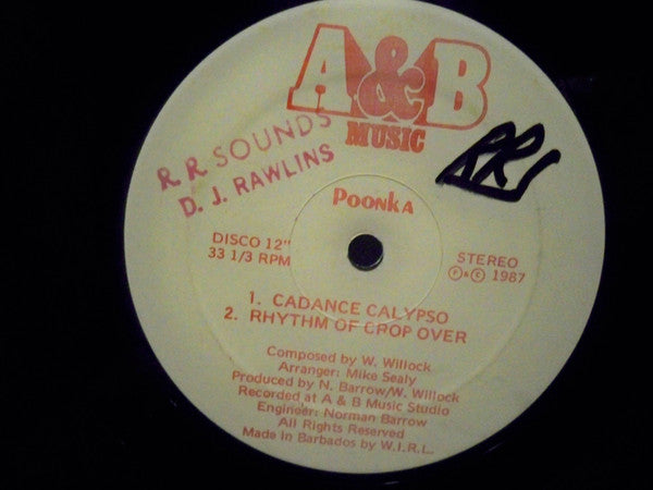 Poonka – Cadance Calypso / Rhythm Of Crop Over (12", Barbados - 1987)