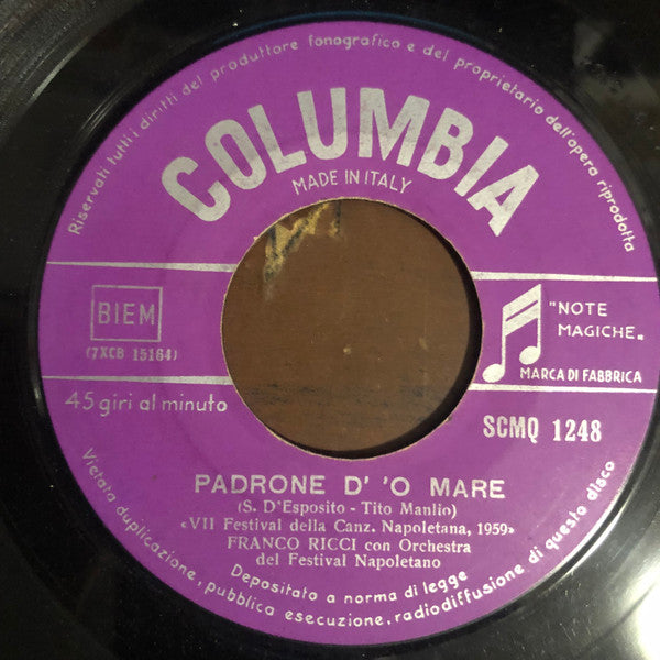 Franco Ricci – Scurdammoce 'E Cose D' 'O Munno / Padrone D' O' Mare (7", Italy - 1959)