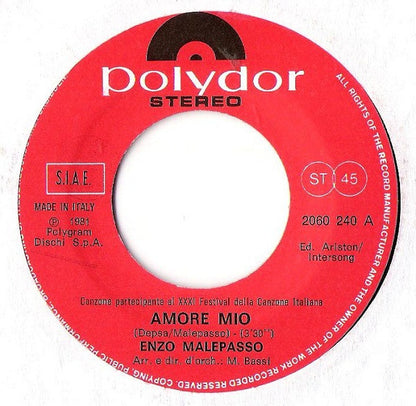 Enzo Malepasso – Amore Mio (7", Italy - 1981)