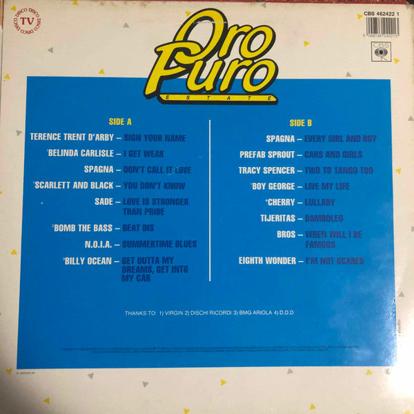 Various – Oro Puro Estate (LP, Compilation, Italy - 1988)