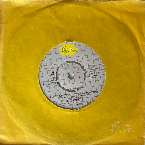 The Korgis – Everybody's Got To Learn Sometime (7", Europe - 1980)
