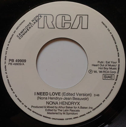 Nona Hendryx – I Need Love (7", Italy - 1986)