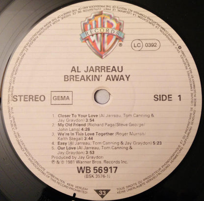 Al Jarreau – Breakin' Away (LP, Album, Germany - 1981)