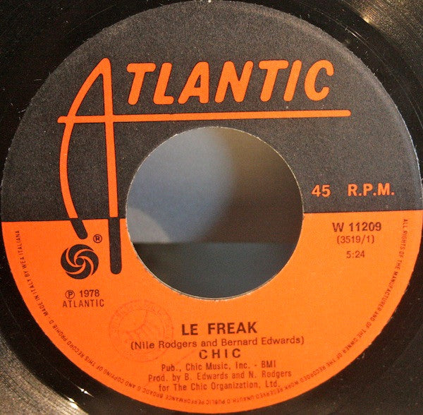 Chic – Le Freak (7", Italy - 1978)