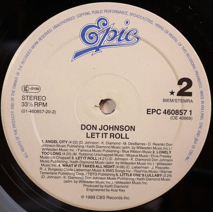 Don Johnson – Let It Roll (LP, Album, Europe - 1989)