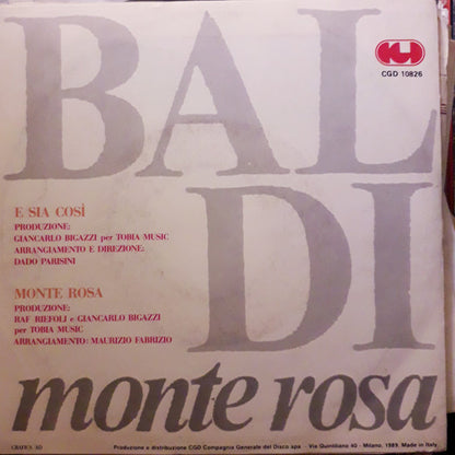 Aleandro Baldi – E Sia Così (7", Italy - 1989)