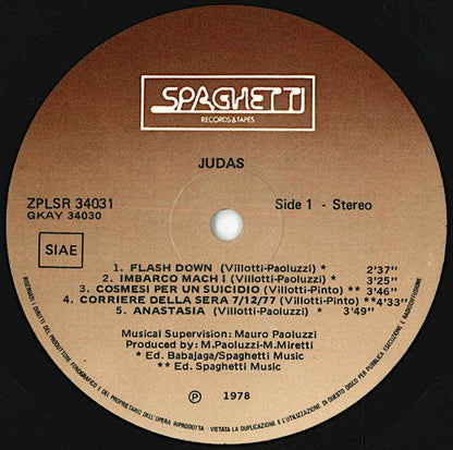 Judas (9) – Punk (LP, Album, Italy - 1978)