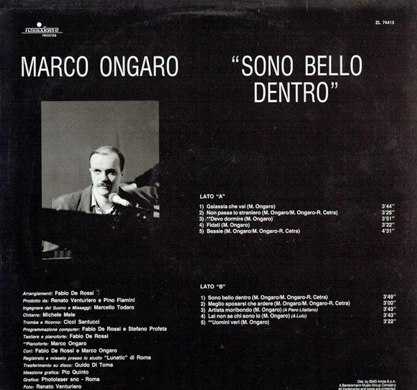Marco Ongaro – Sono Bello Dentro (LP, Album, Italy - 1989)