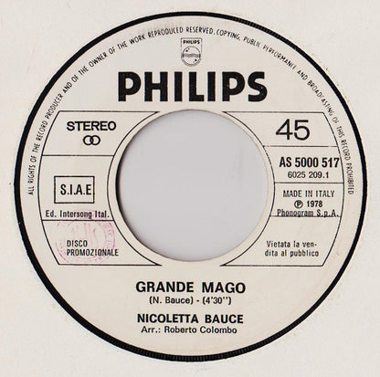 Nicoletta Bauce, Grimm (16) – Grande Mago / Liana (7", Italy - 1979)