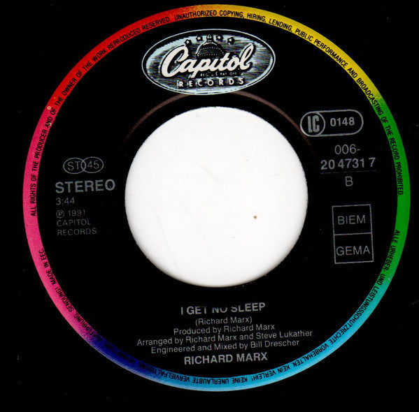 Richard Marx – Take This Heart (7", Europe - 1991)