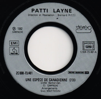 Patti Layne – Une Espèce De Canadienne (7", France - 1982)