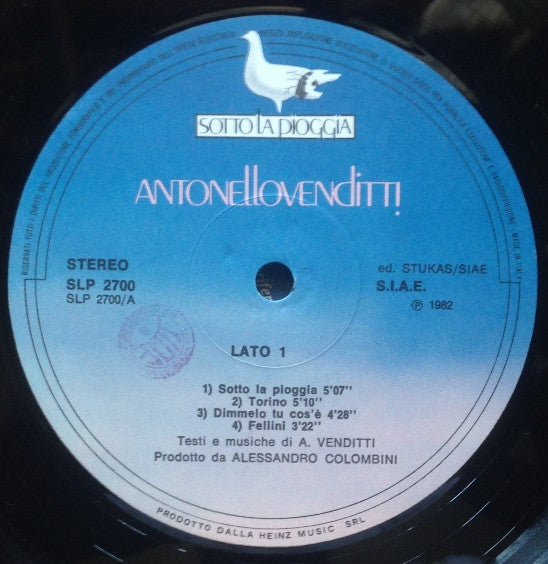 Antonello Venditti – Sotto La Pioggia (LP, Album, Italy - 1982)
