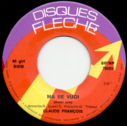 Claude François – Prendi Prendi (7", Italy - 1968)