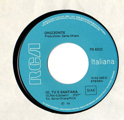 Orizzonte – Io, Tu E Santana  (7", Italy - 1978)