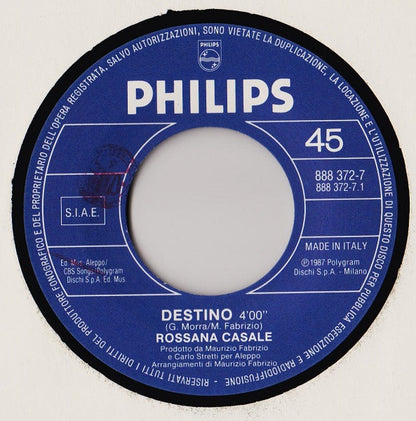 Rossana Casale – Destino  (7", Italy - 1987)