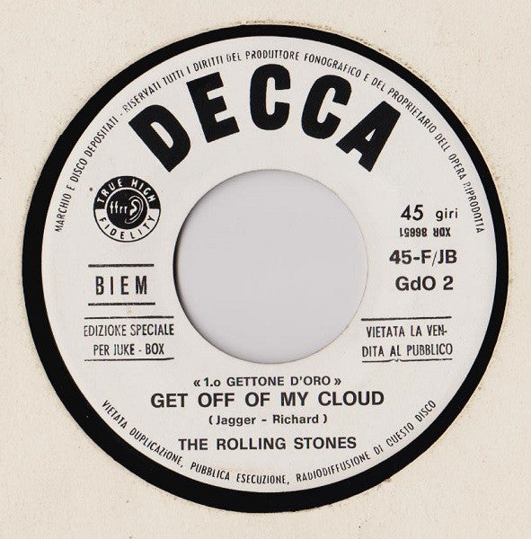 The Rolling Stones – Get Off Of My Cloud / Little Red Rooster (7", Italy)