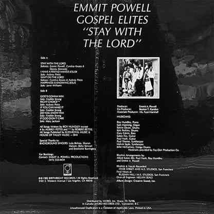 Emmit Powell And The Gospel Elites – Stay With The Lord (LP, Album, US - 1983)