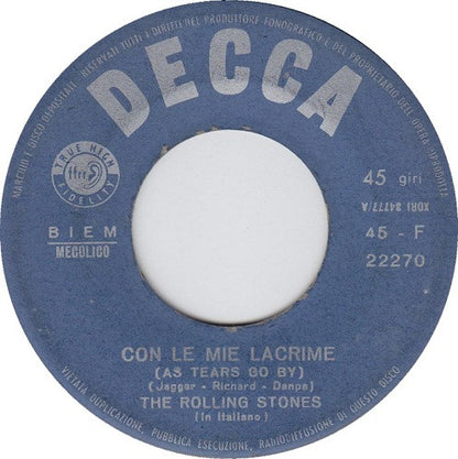 The Rolling Stones – Con Le Mie Lacrime = As Tears Go By / Heart Of Stone (7", Italy - 1966)