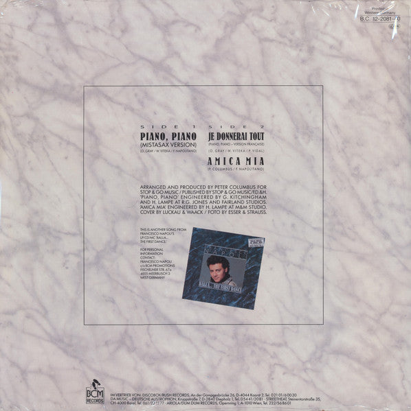 Francesco Napoli – Piano, Piano (12", Germany - 1988)