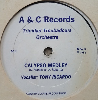 The Trinidad Troubadours Band – Party Swinging / Calypso Medley (12", Trinidad & Tobago - 1982)