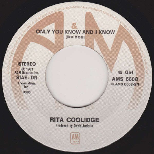 Rita Coolidge – You (7", Italy - 1978)