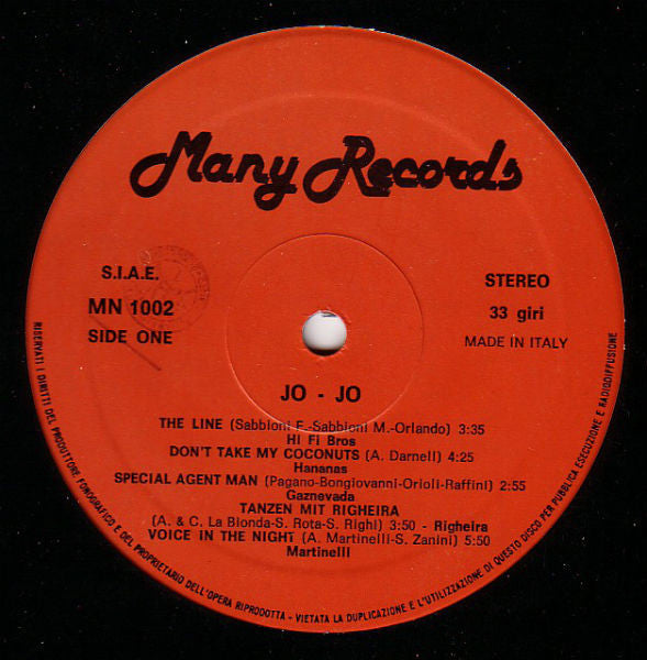 Various – Jo-Jo (LP, Compilation, Italy - 1984)