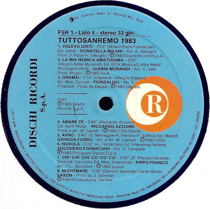 Various – Tuttosanremo '83 (LP, Compilation, Italy - 1983)