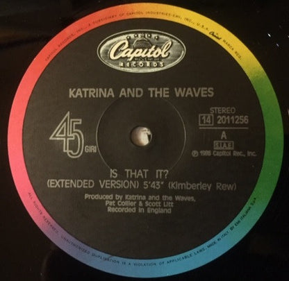 Katrina And The Waves – Is That It? (Extended Version) (12", Italy - 1986)