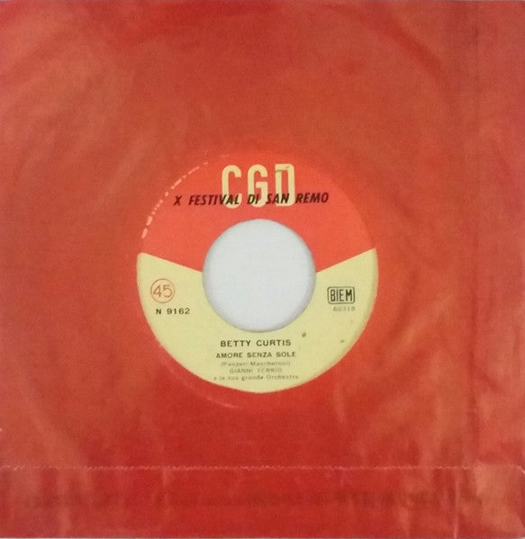 Betty Curtis – Amore Senza Sole / Colpevole (7", Italy - 1960)