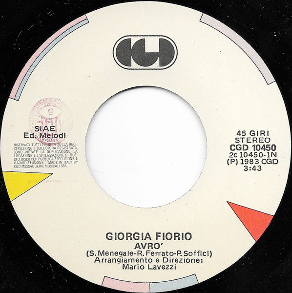 Giorgia (2) – Avrò (7", Italy - 1983)