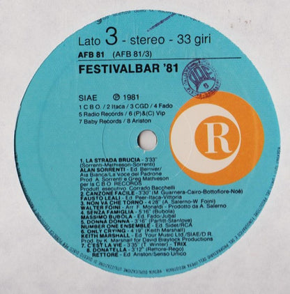 Various – Festivalbar 81 (LP, Compilation, Italy - 1981)