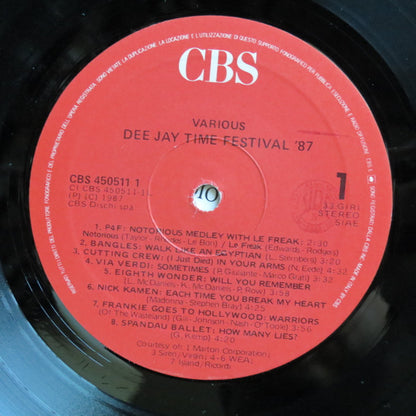 Various – Deejay Time Festival 87 (LP, Compilation, Italy - 1987)