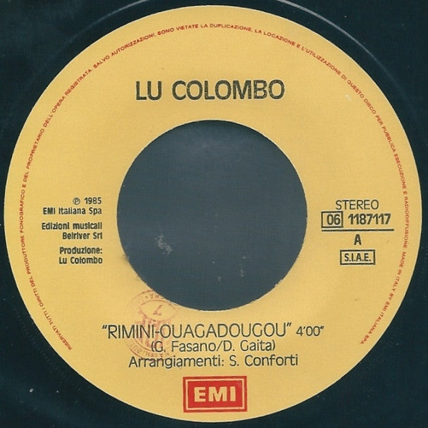 Lu Colombo – Rimini-Ougadougou (7", Italy - 1985)
