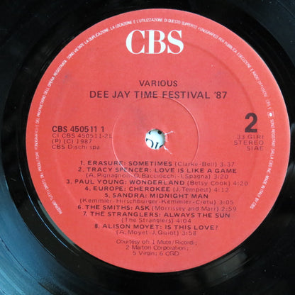 Various – Deejay Time Festival 87 (LP, Compilation, Italy - 1987)