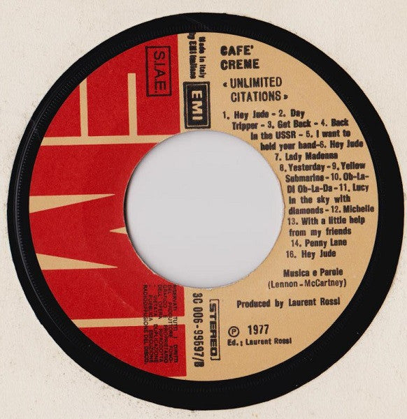 Café Crème – Unlimited Citations (7", Italy - 1977)