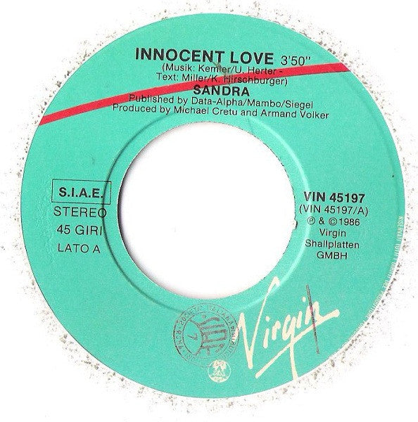 Sandra – Innocent Love (7", Italy - 1986)